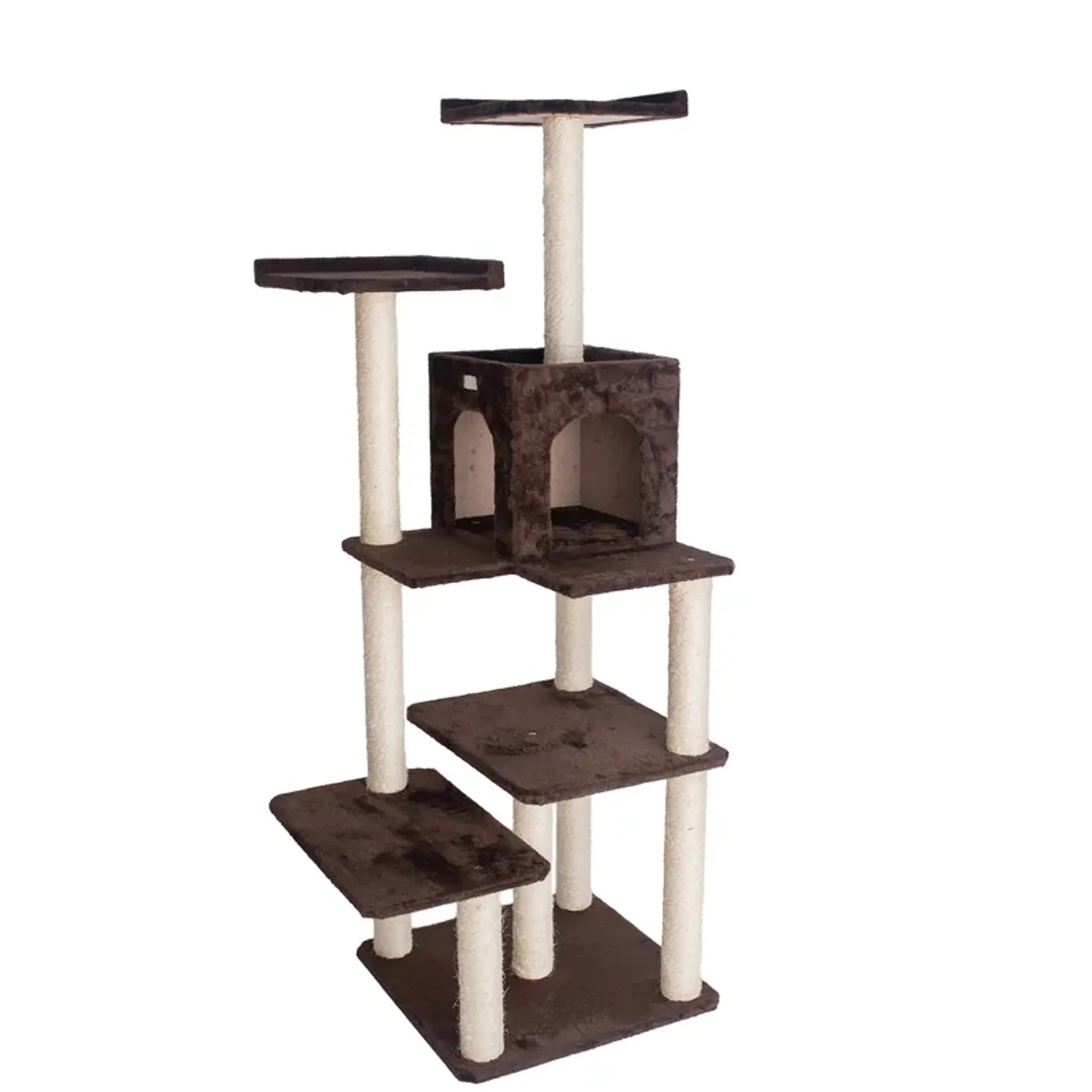 GleePet 66-Inch Cat Tree Real Wood Cat Climber W 4 Levels